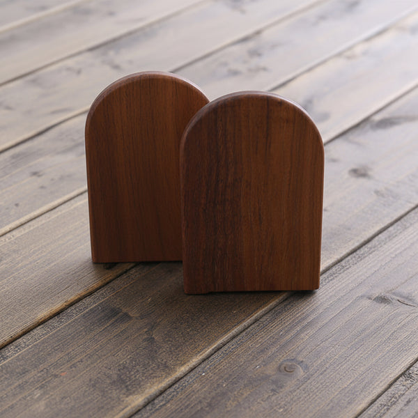 Black Walnut Arch Bookends — Solid Wood Shelf Décor, Set of 2