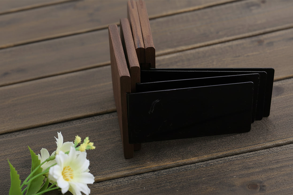 Black Walnut Arch Bookends — Solid Wood Shelf Décor, Set of 2