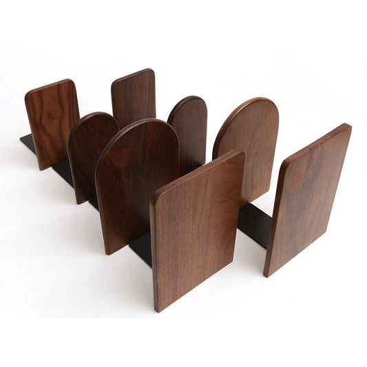 Black Walnut Arch Bookends — Solid Wood Shelf Décor, Set of 2